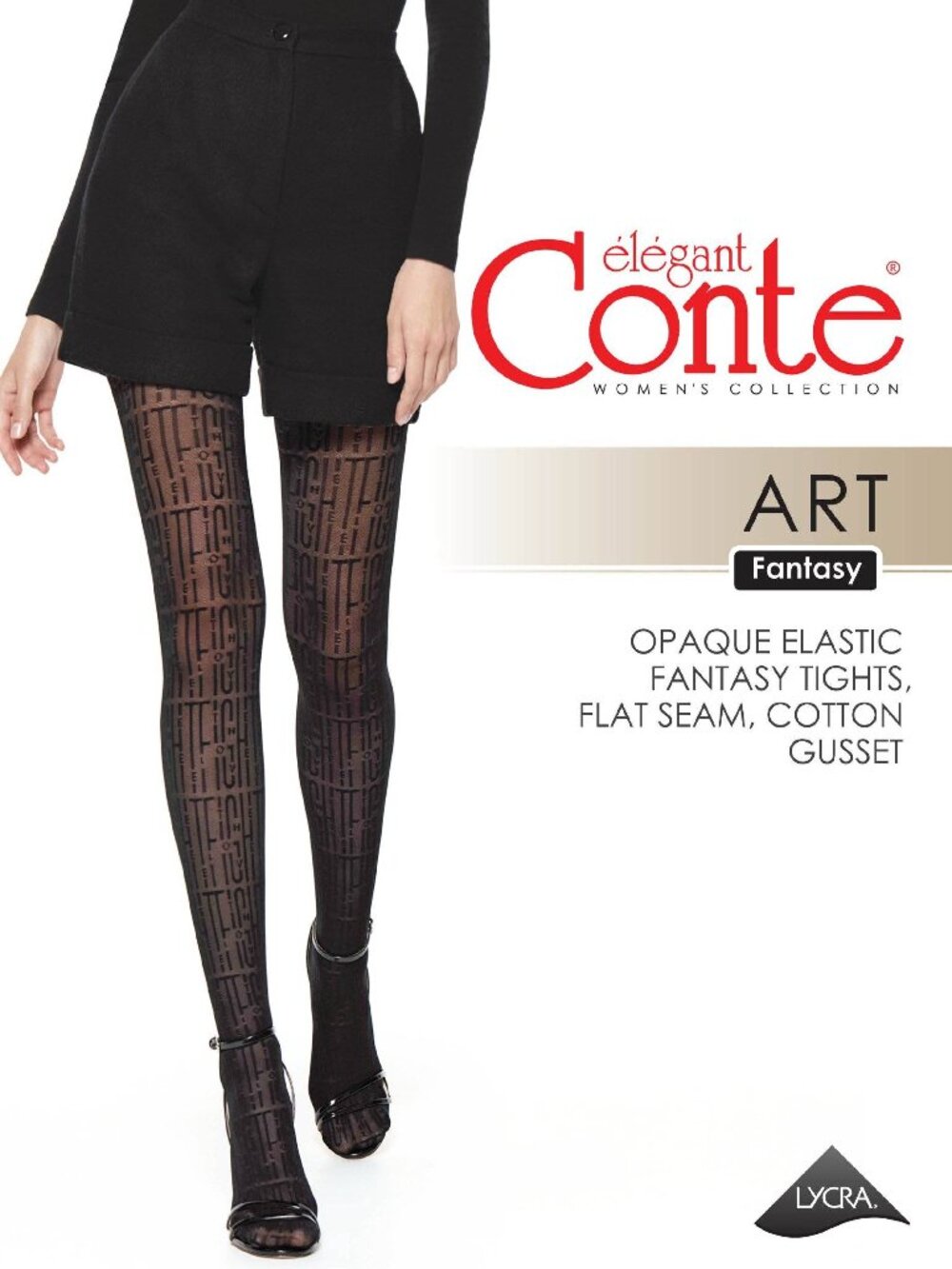 Conte Art 40 Den - Fantasy Women's Tights with a letter pattern (21S-95SP)